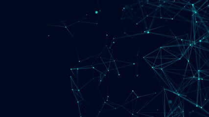 Wall Mural - Network connection structure. Digital background with dots and lines. Big data visualization. 3D rendering.