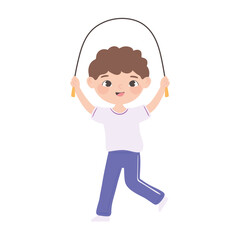 Sticker - boy skipping with rope