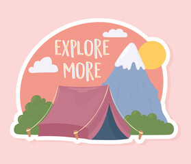 Sticker - explore more, camping