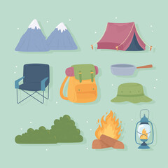 Sticker - set of camping