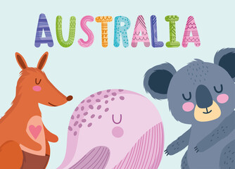 Poster - australia wildlife cartoon