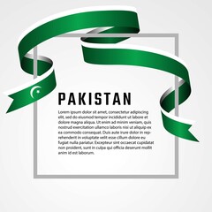 ribbon shape pakistan flag background template