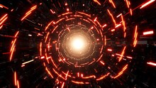 Spiral Red Light Sci Fi Tunnel