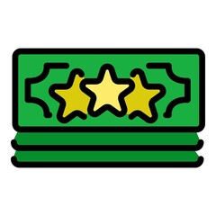 Sticker - Bonus cash money icon. Outline bonus cash money vector icon color flat isolated