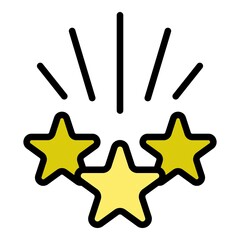 Wall Mural - Bonus shop stars icon. Outline bonus shop stars vector icon color flat isolated