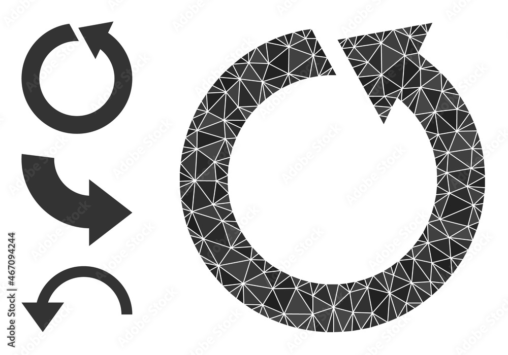 lowpoly rotate ccw icon, and other icons. Polygonal rotate ccw vector ...