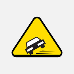 Car Icon on Yellow Designs Original Illustration