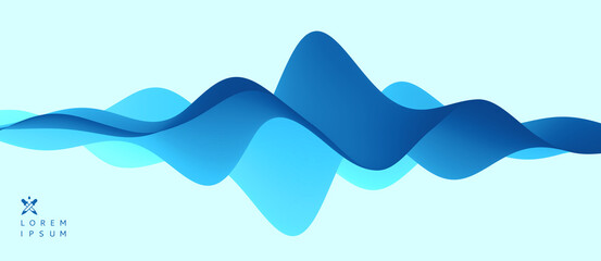 3d abstract wavy background with modern gradient colors. motion sound wave. vector illustration for 