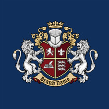 Royel Coat Of Arms Luxury Lion Emblem Logo Template