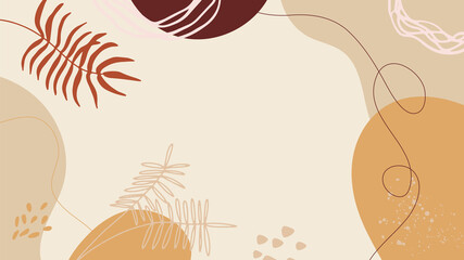Wall Mural - Flat liquid organic forms and floral set with hand drawn. Flowing shapes banners. Template for logo, branding, web design, social media post, business card, invitation, print, flyer or presentation.