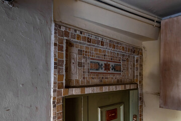 Wall Mural - Decorative  tiles above the door to the apartment in the entrance of an apartment building on David Markus Street in the old district of Jerusalem Talbia - Komiyum in Jerusalem, Israel