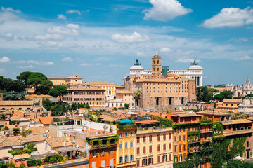 Panoramic view of Rome old town in Italy