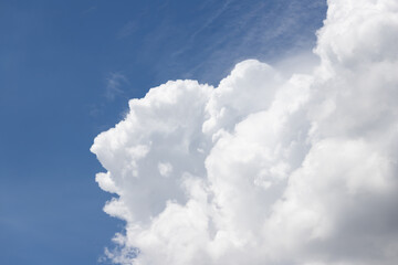 Wall Mural - white cloud and blue sky background and texture.
