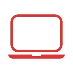 Poster - Laptop vector icon. Red symbol