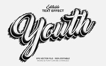 Youth Text Effect Cartoon Style. Editable Text Effect.