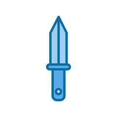 Sticker - Dagger Filled Blue Vector Icon Design