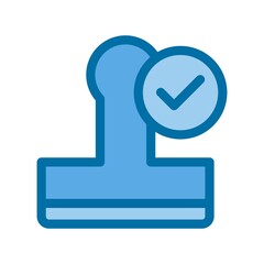 Sticker - Stamp Filled Blue Vector Icon Design