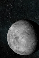 Wall Mural - vertical wallpaper of planet in space. outer dark space wallpaper. surface of planet . sphere. view 