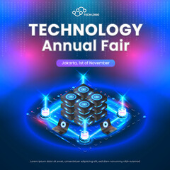 Wall Mural - technology annual fair isometric poster