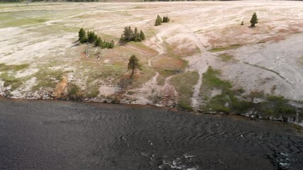 Sticker - Aerial scenery at Midway Geyser Basin in Yellowstone National Park