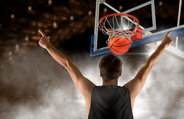 Wall Mural - Basketball player celebrating win