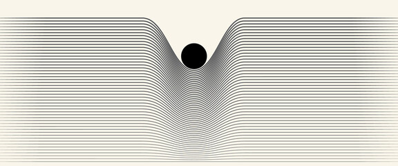 abstract art line design. mass gravity concept.