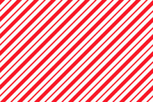 Candy Cane Striped Pattern. Seamless Christmas Red Background. Peppermint Wrapping Print. Cute Caramel Package Texture. Xmas Holiday Diagonal Lines. Abstract Geometric Paper. Vector Illustration.