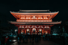 Exterior View Of Sens?-ji Temple At Night