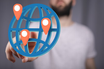 Aufkleber - global network and data exchanges over the world