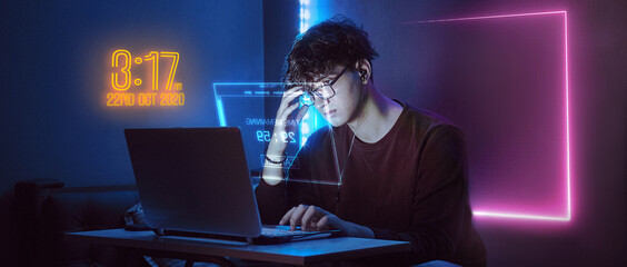 Man working on his computer