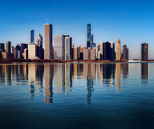 The Lakefront From The Planetarium Peninsula In Chicago, IL, US