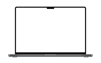 Wall Mural - modern powerful thin laptop, notebook or ultrabook isolated realistic template vector illustration.