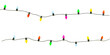 Christmas lights string isolated on white background with clipping path.