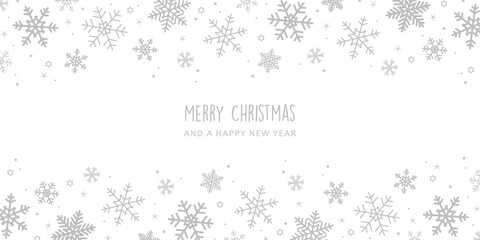 Wall Mural - bright banner christmas card with snowflake border