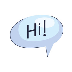 Canvas Print - hi lettering in speech bubble