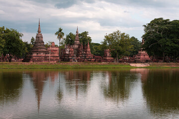 Sticker - Beautiful view of Sukhothai Historical Park Mueang in Thailand