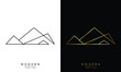 line art geometric mountain summit logo vector template