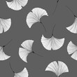 Vector Seamless background. Ginkgo Biloba pattern