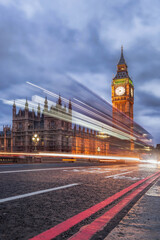 Fototapete - Big Ben in the evening, London, England, United Kingdom