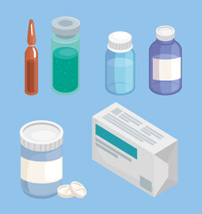 Sticker - six medicine pharmacy icons