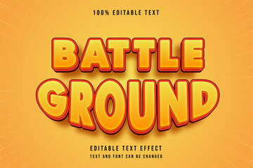 Wall Mural - Battle ground,3 dimensions editable text effect yellow gradation orange game style