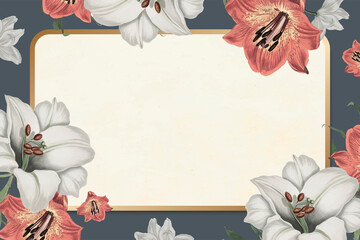 Wall Mural - Gold botanical rectangle frame vector vintage elegant