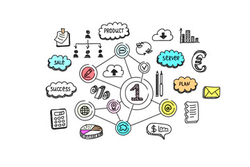 Poster - Social Web Network Concept . Mixed media