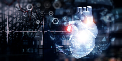 Wall Mural - moderm medicine. cardiology . mixed media