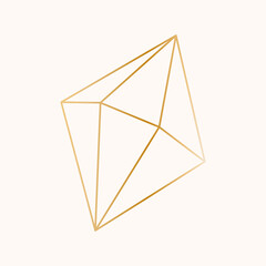 Minimal gold diamond shape vector