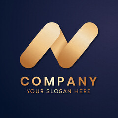 Sticker - Elegant business logo vector with N letter design