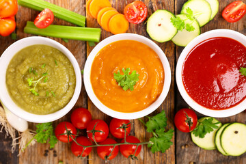 Wall Mural - assorted of vegetable soup with ingredient