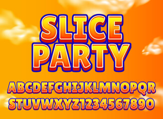 Wall Mural - funny slice party kids game logo title text effect