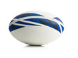 New rugby ball on white background.