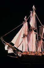 Three-masted Ship Model Illustration